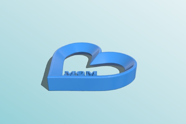 Big Heart Statue "Mom" | 3d print model