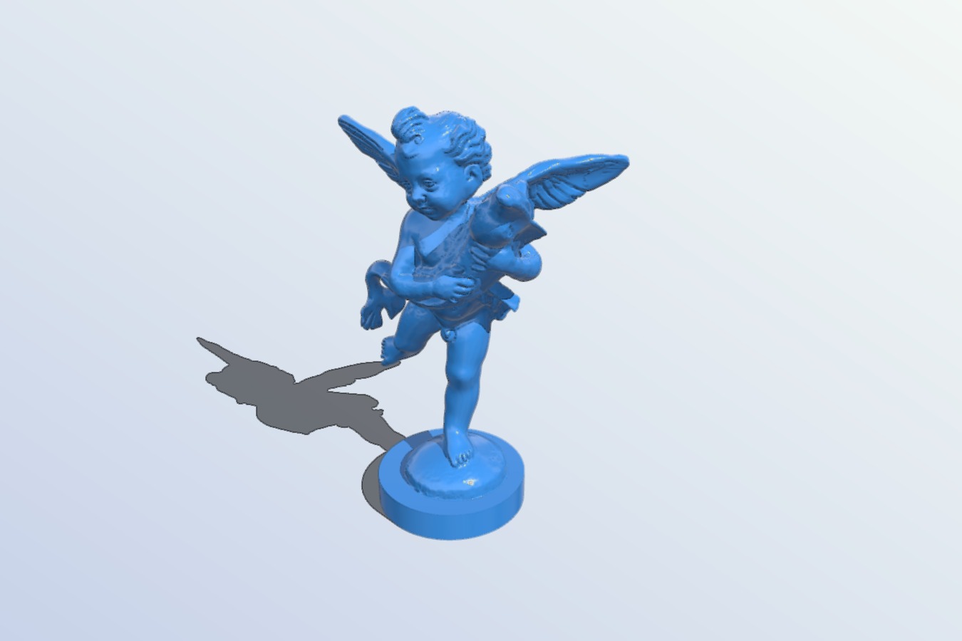Winged boy with a dolphin