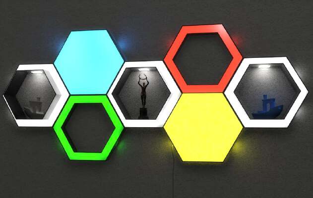 LED Hexagon Panels and Shelfs | 3d print model