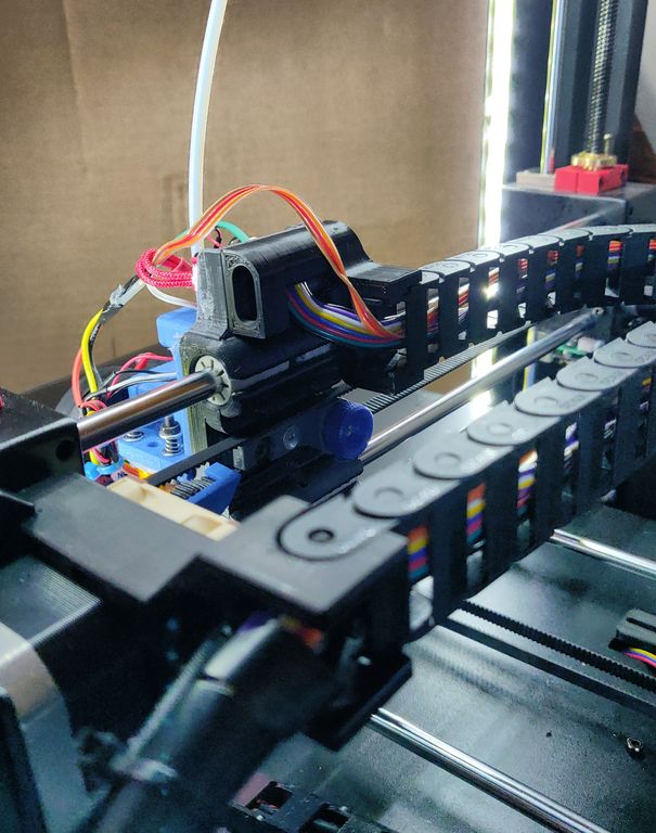 Combined fan _ drag chain holder for NEMA 17 Extruder _ X-Carriage Mount AnyCubic i3 MEGA