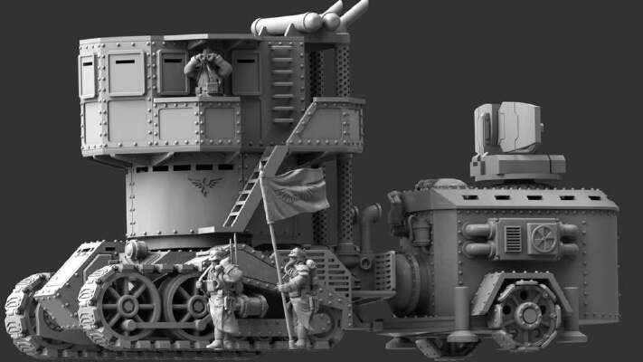 Command-staff steam tank "Veles" | 3d print model