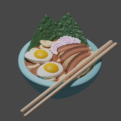 Bowl of Ramen scaled for 28mm tabletop terrain (plain version & naruto version) | 3d print model