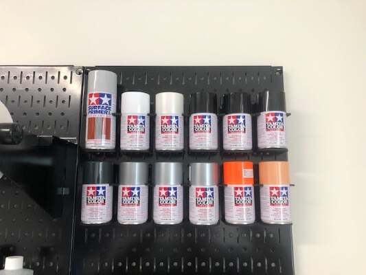 Tamiya sized Spray Paint Can Holder for Pegboards | 3d print model