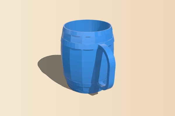 Large barrel_cask shaped mug - 32oz (almost 1 liter) capacity | 3d print model