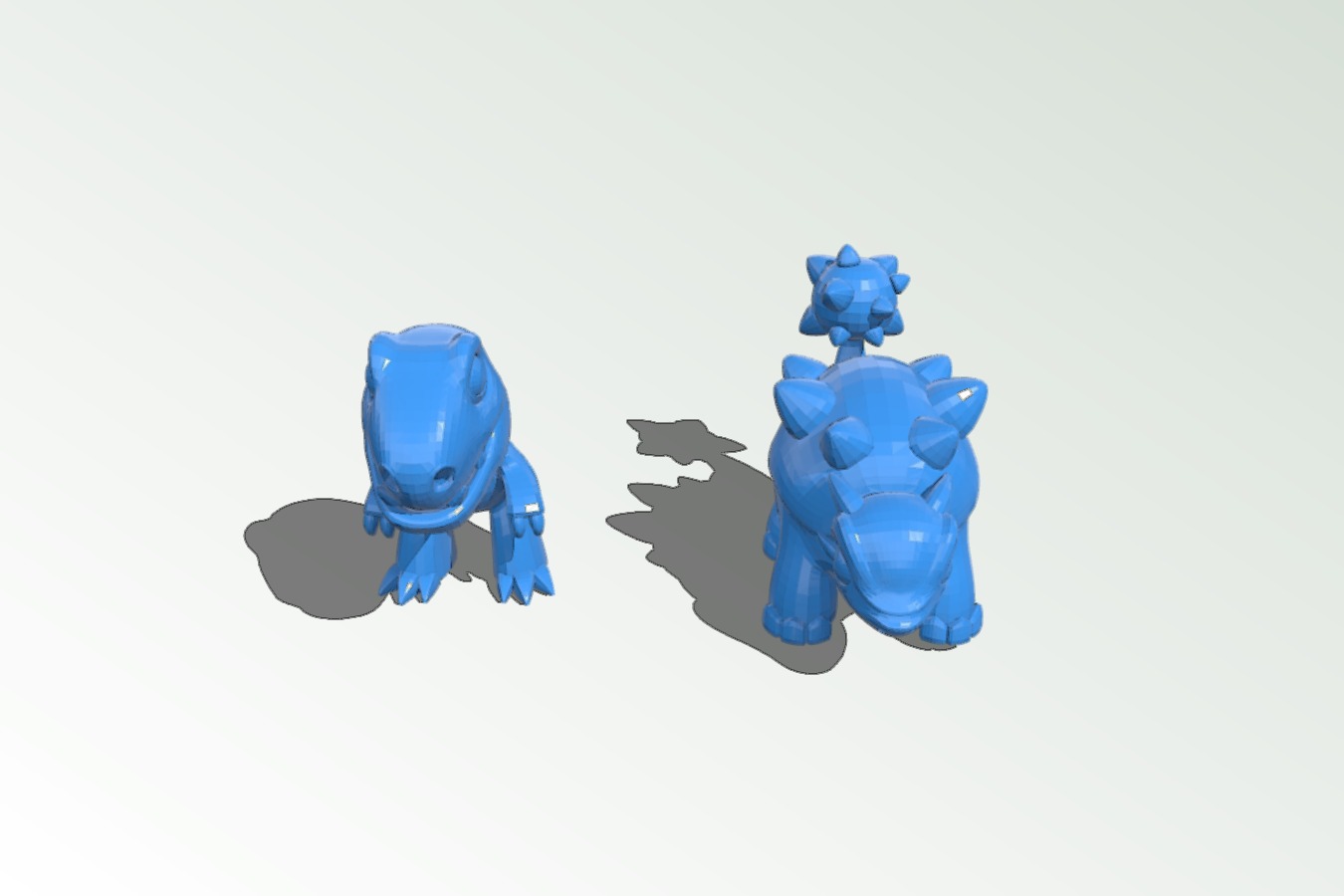 Two Dinosaurs without support