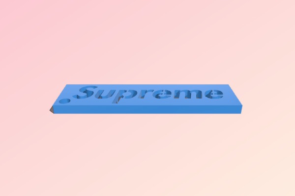 Supreme Keychain | 3d print model