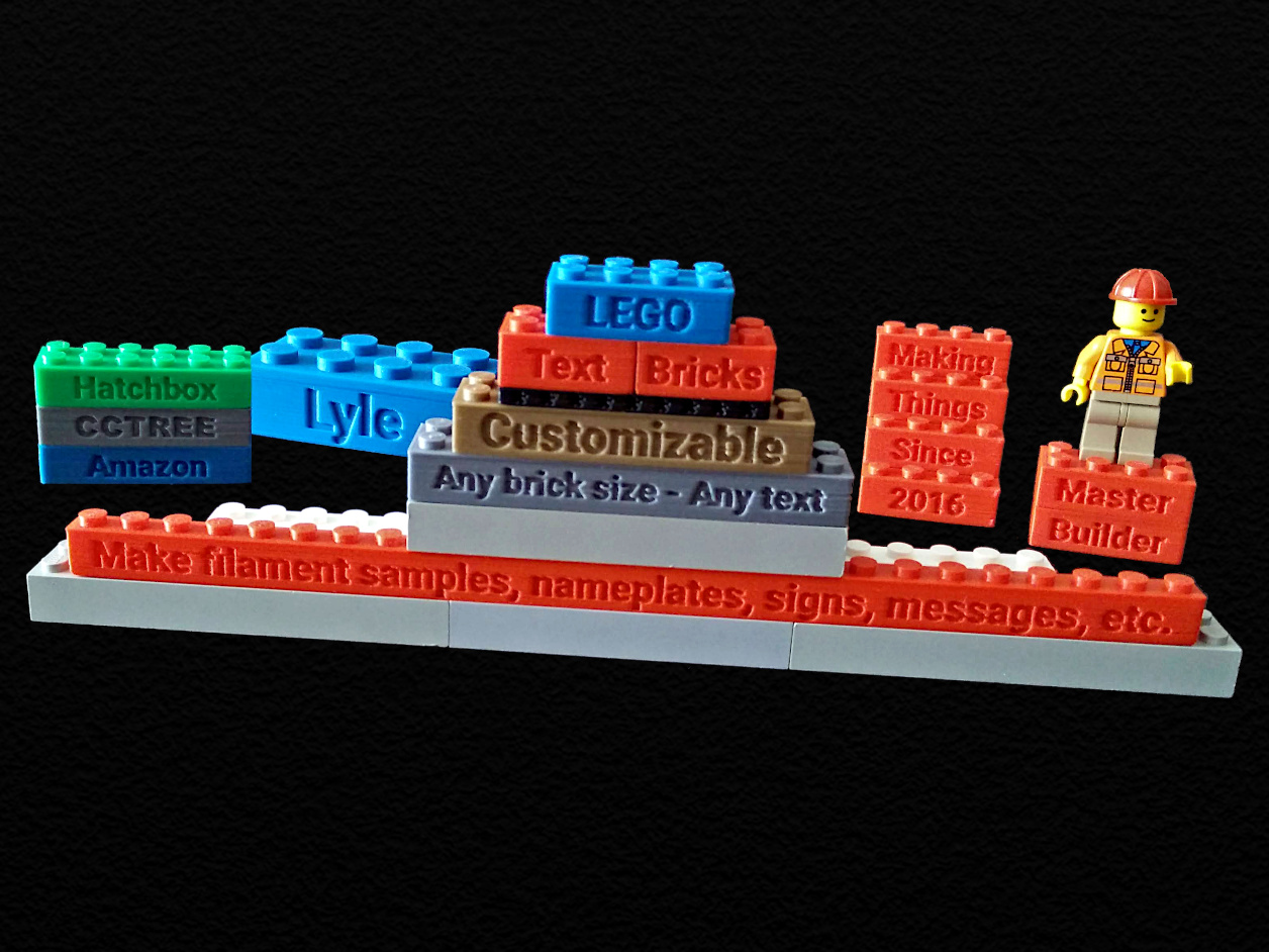 Customizable LEGO compatible Text Bricks