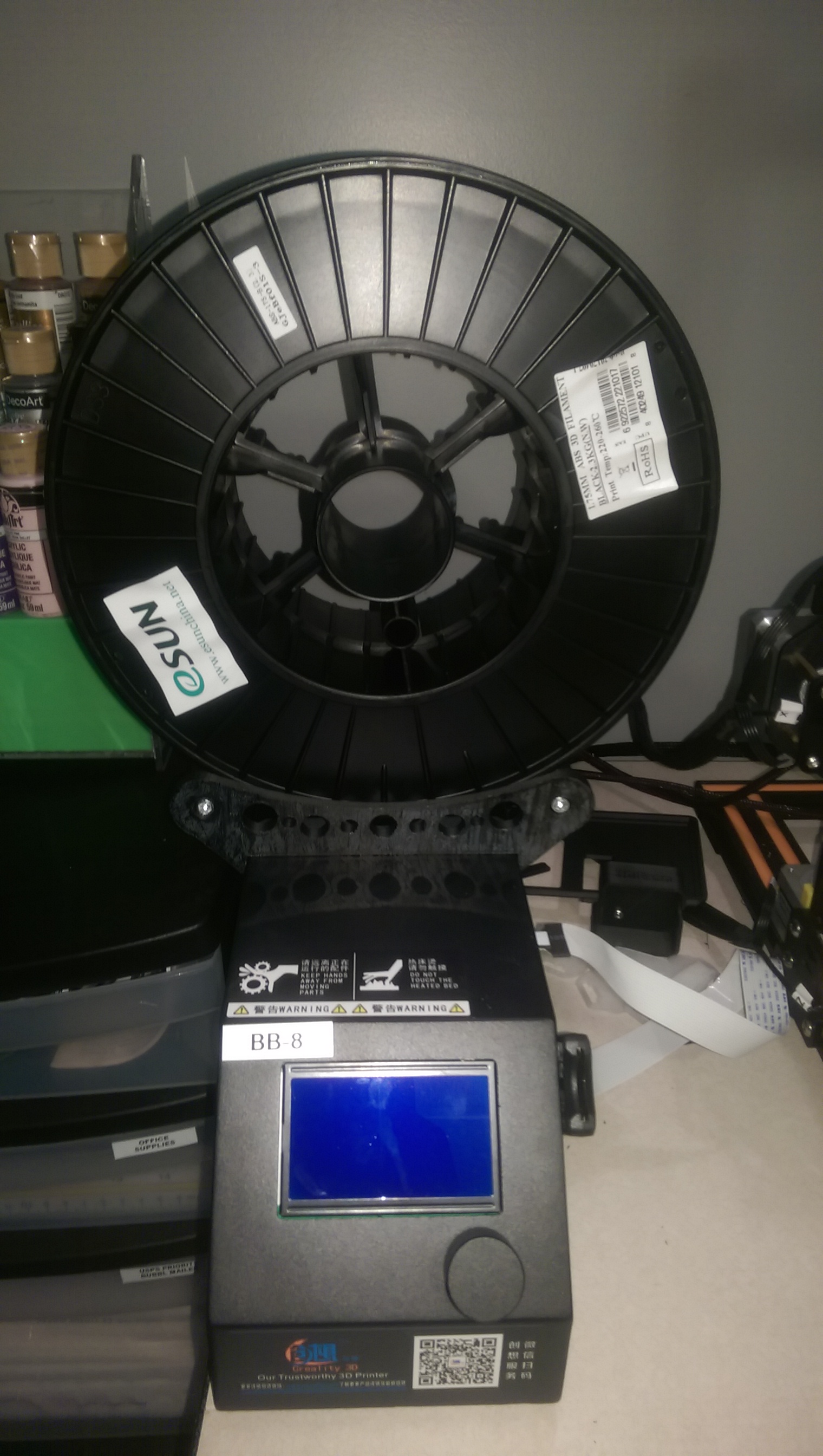 CR-10 Spool Holder for Large format eSun filament spools.