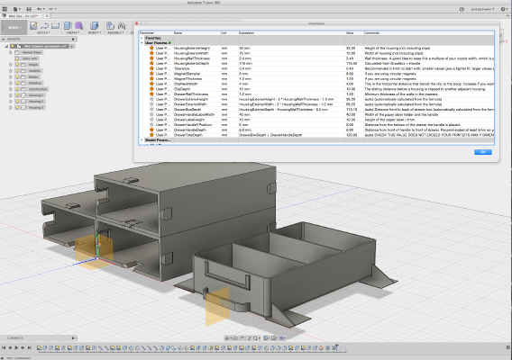 Parametric Interlocking Mini Drawers | 3d print model