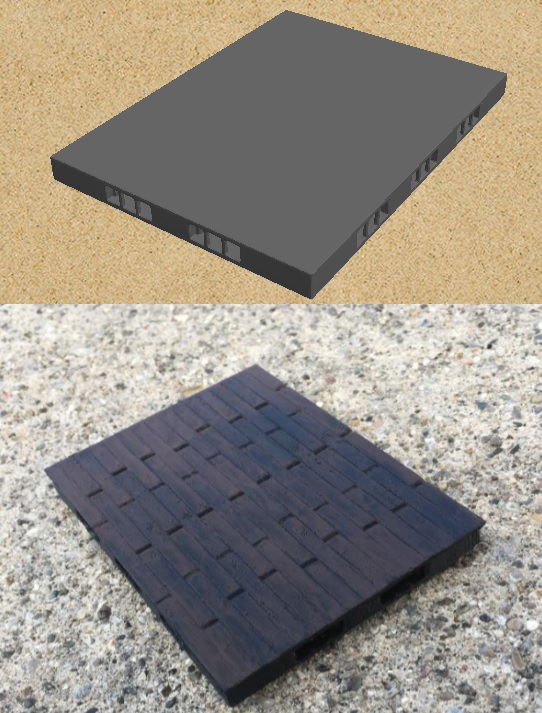 Wooden Floor 4x3 Inch - Openlock and Base