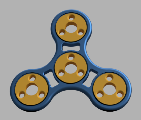 Ready to Print and play Spinner Fidget Toy + Caps + Integrated bearings | 3d print model