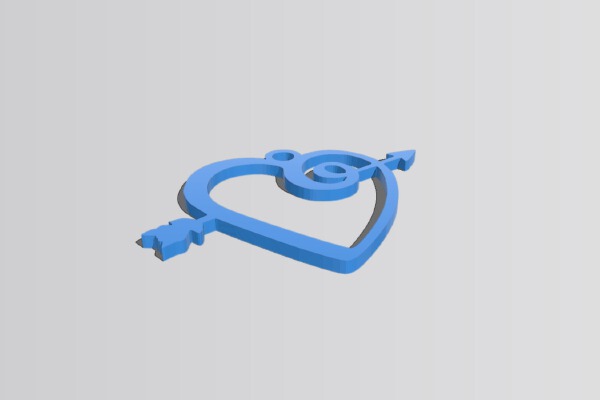 Heart Arrow Pendant | 3d print model