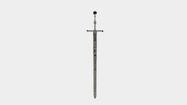 Mastercrafted Wolven Steel Sword - The Witcher | 3d print model