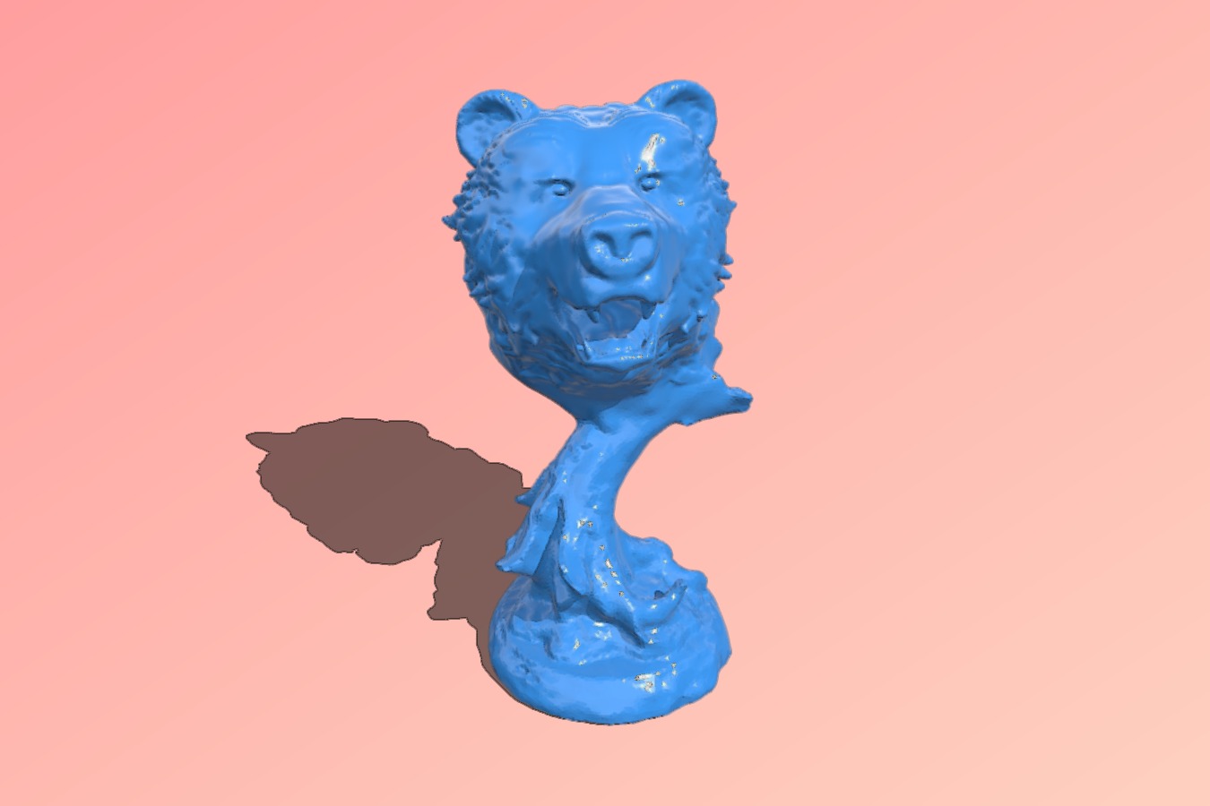 Bear Head On Stand