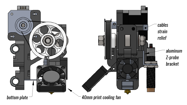 E3D v6 Belt Driven Extruder (3mm _ 1.75mm) for Prusa i3 | 3d print model