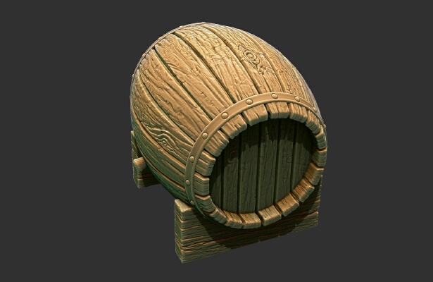 Wooden Barrel and Stand | 3d print model
