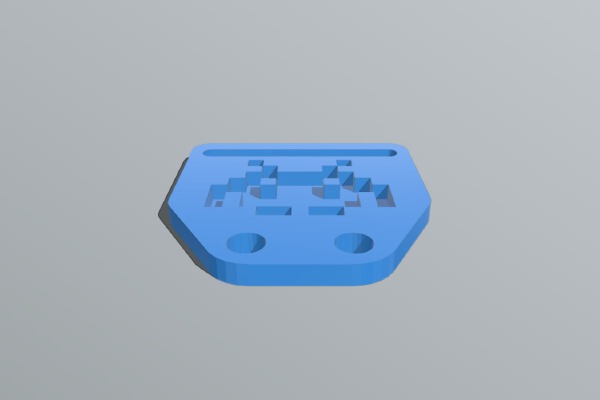belt buckle end thing to connect belt with bag or soething - invaders style | 3d print model