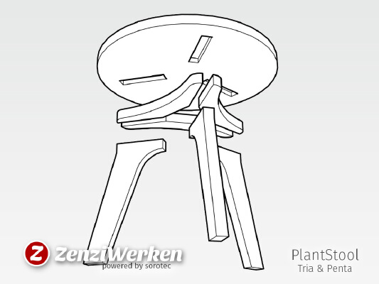 PlantStool Tria _ Penta | 3d print model