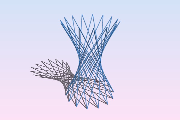 Customizable Hyperboloid Mesh Sculpture v2 - Continuous | 3d print model