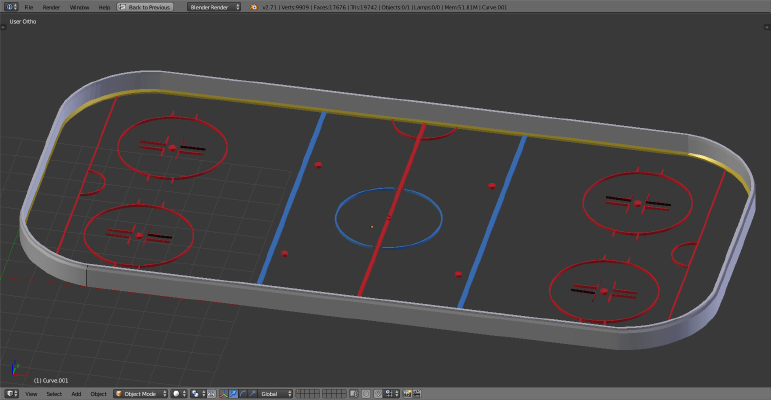NHL Hockey Rink | 3d print model