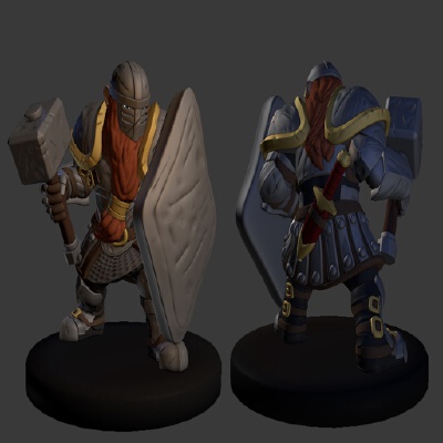 Dwarf Fighter_Paladin Miniature | 3d print model