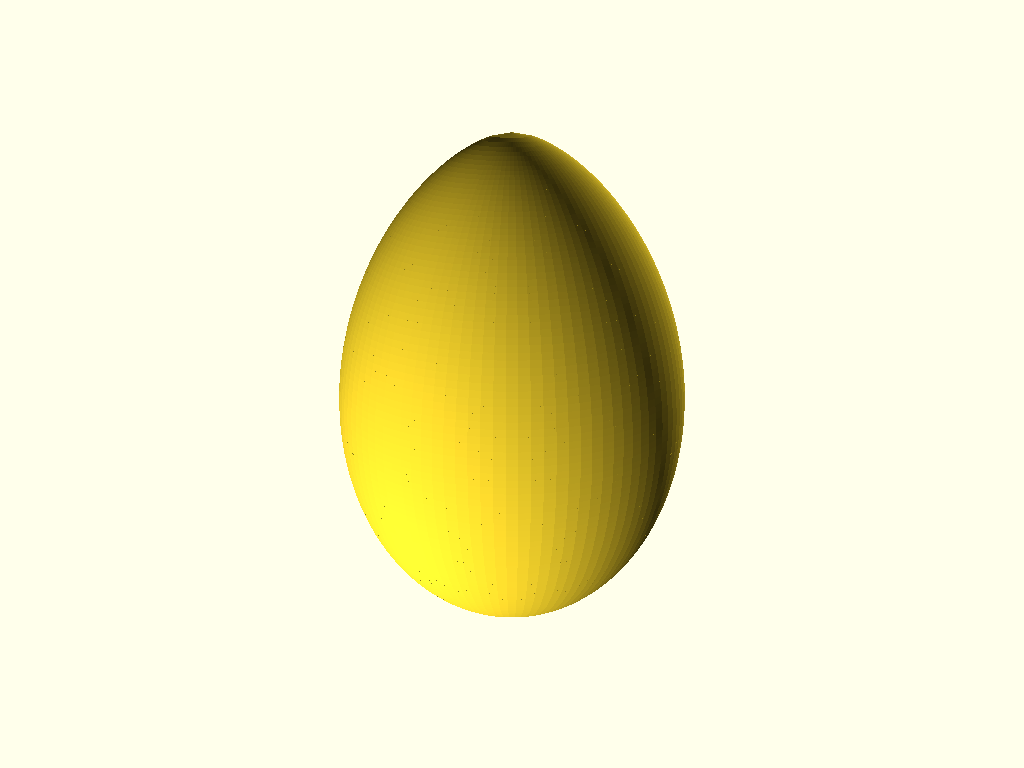 parametric egg created with graphscad