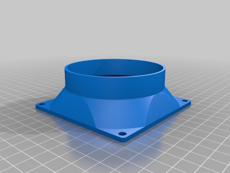 Customizable Square Fan to Pipe Adapter