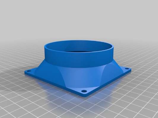 Customizable Square Fan to Pipe Adapter | 3d print model