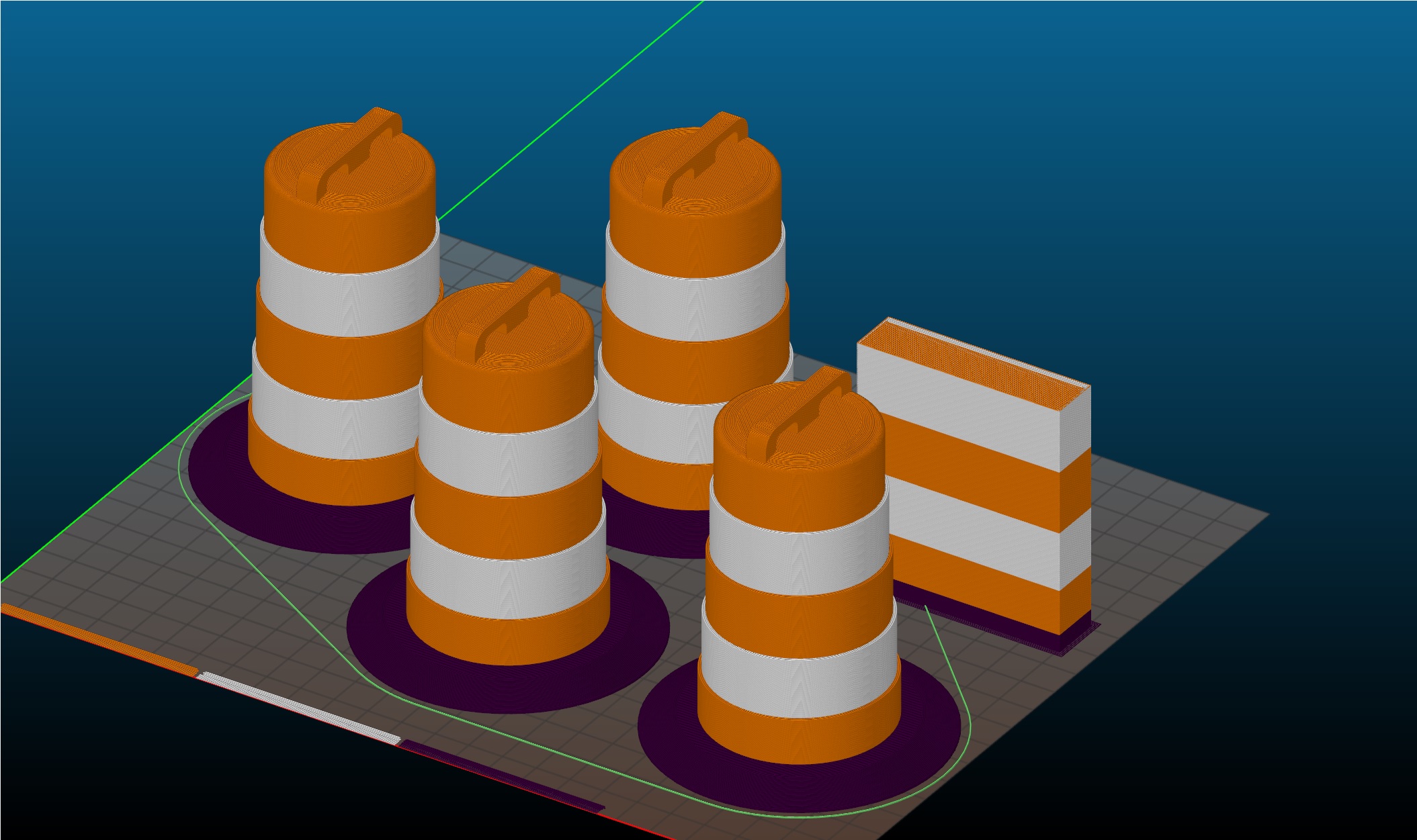 1:10 Scale traffic drum for Multi Color