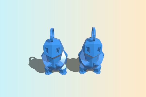 Low Poly Squirtle Earrings | 3d print model