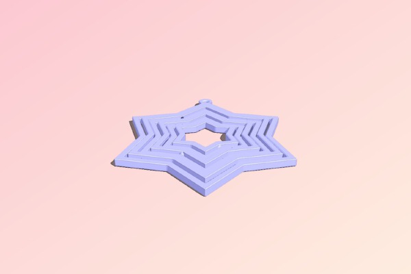 Six Swinging Stars Ornament | 3d print model