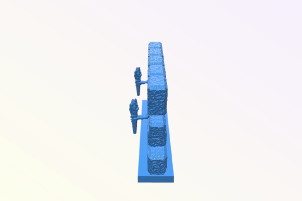 Dungeons and dragons wall segment with torch | 3d print model