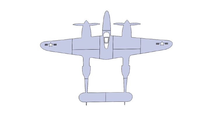 P-38 Wall Decal | 3d print model