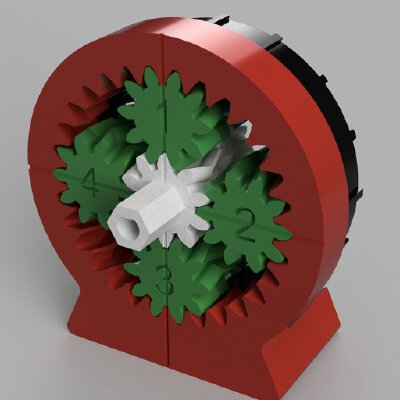 100:1 Compound Planetary Gear Reducer | 3d print model