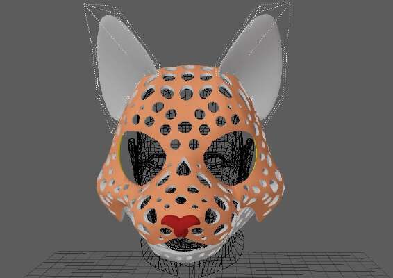 Fursuit- or puppet-head base - version 55 - tooncat | 3d print model