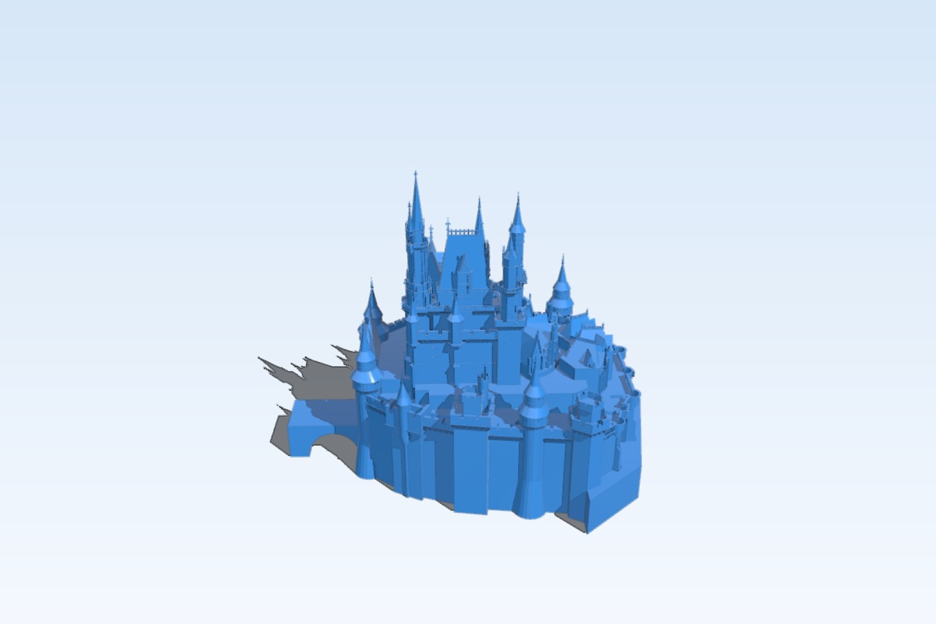 Disney Castle w_ Solid Bridge