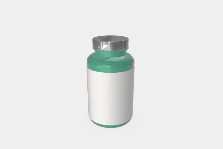 Green Pill Bottle Mockup