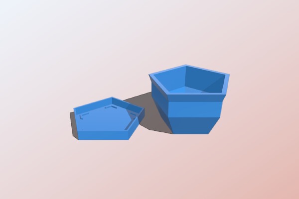 Simple mini planter with drainage - Pentagon version | 3d print model