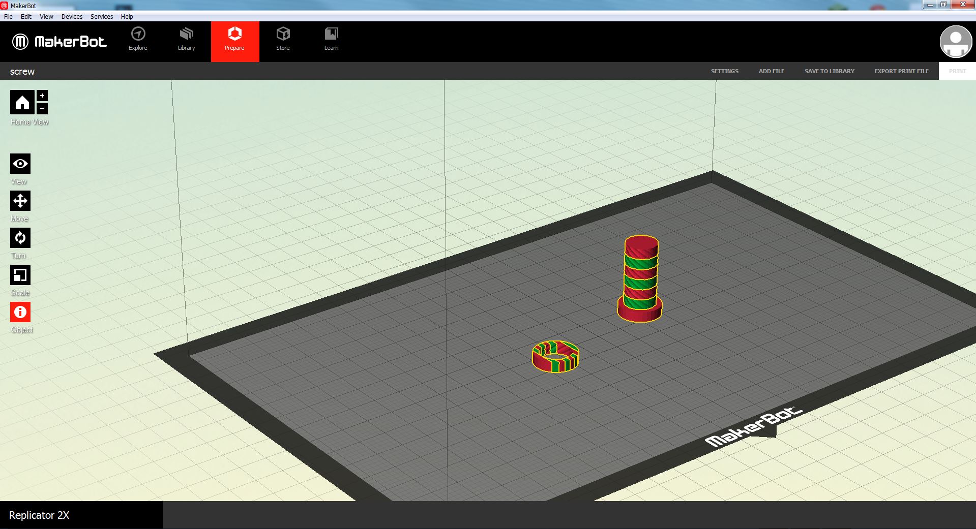 Nut and bolt (dual extrusion)