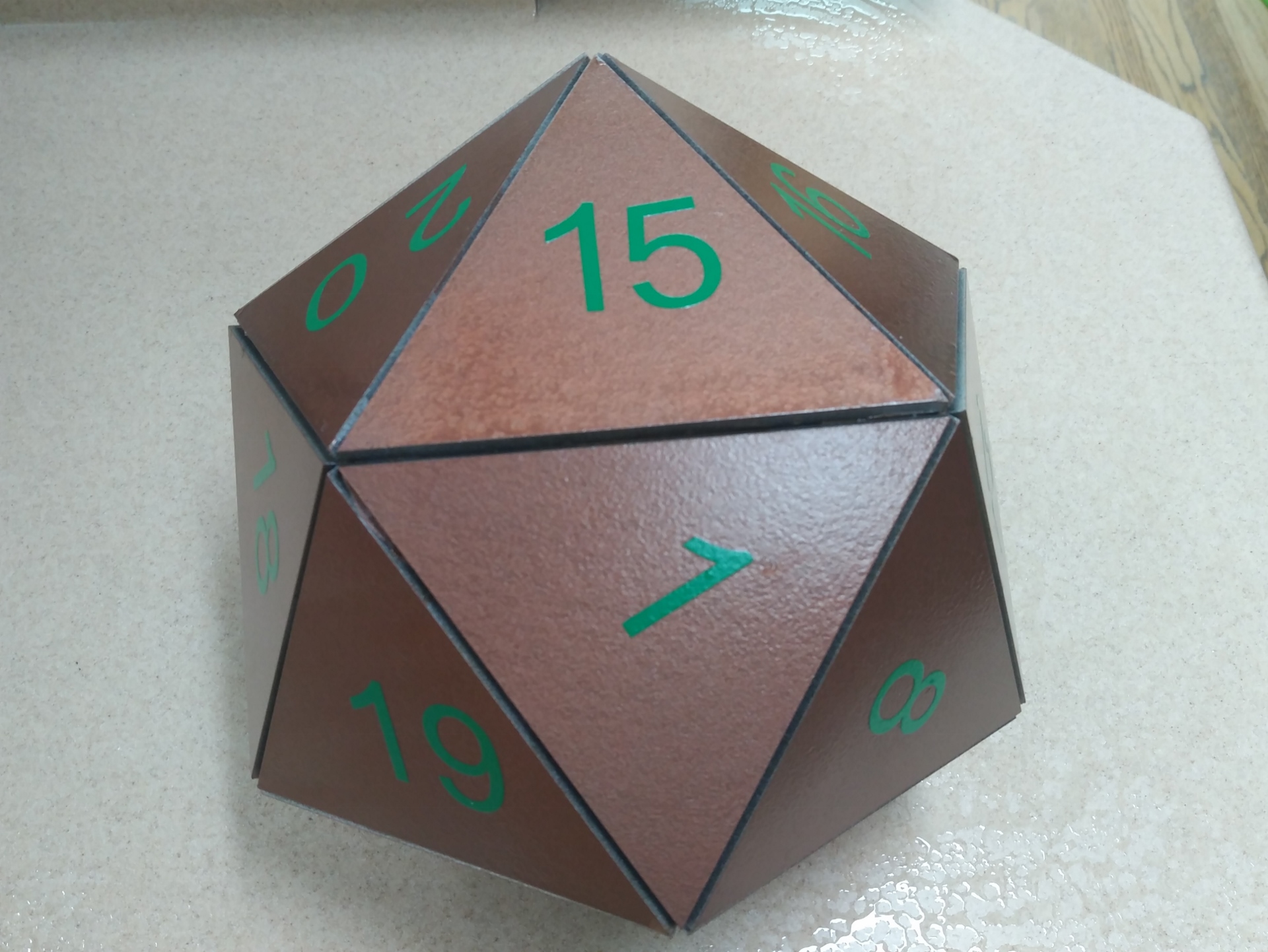 12" (Adjustable) Icosahedron (20 Sided Die _ Dice) _ Box D20