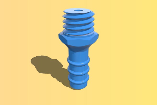 M8x1.25 Thread to 3_16 Hose Barb Fitting | 3d print model
