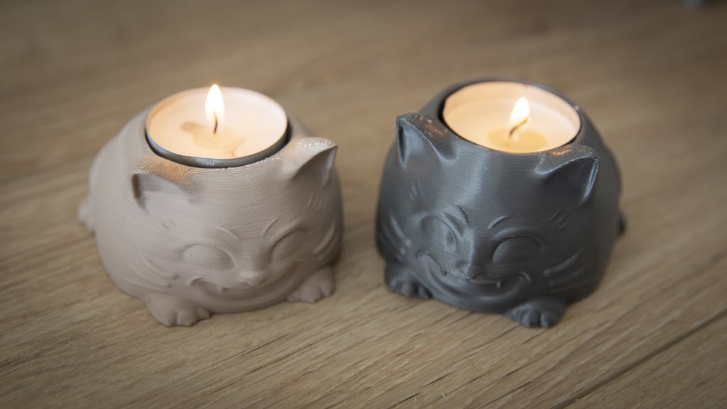 Cute cat candle holder