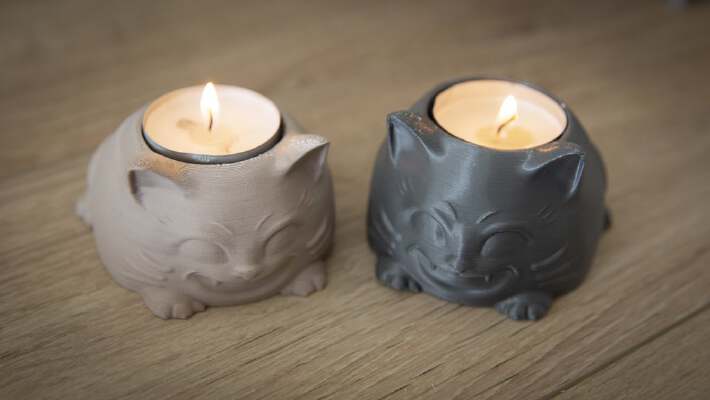 Cute cat candle holder | 3d print model