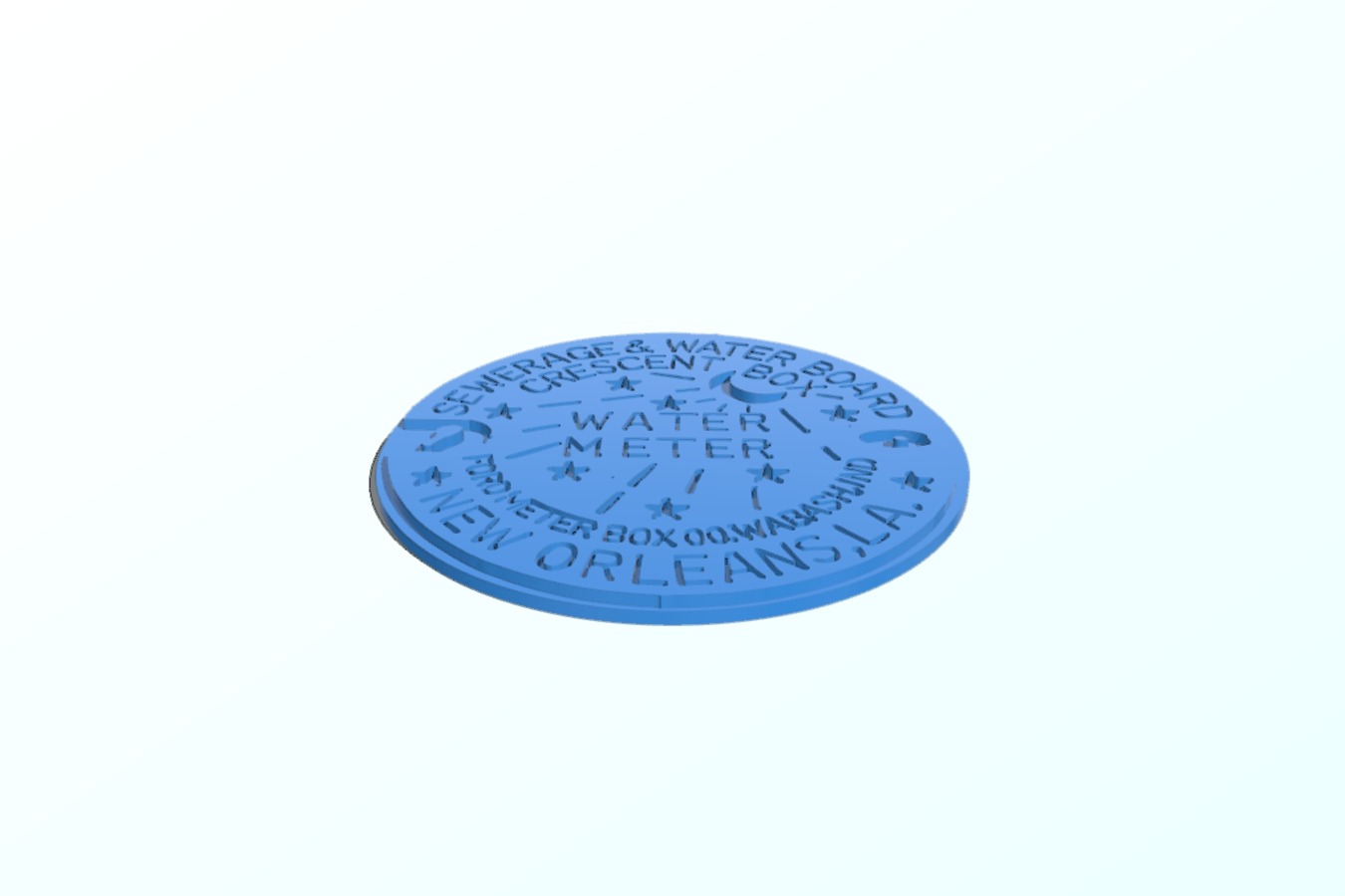 New Orleans Sewage and Water Board Crescent Box Water Meter Moon & Stars