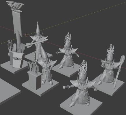Elven Artillery Crew for Bolt Thrower Warmaster D&D War Hammer | 3d print model