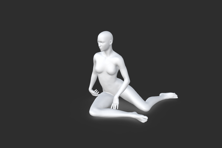 Woman sitting on the ground 3d model
