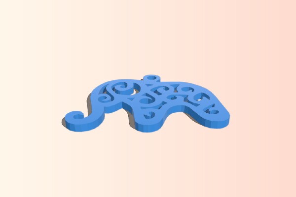 Ornate elephant pendant | 3d print model