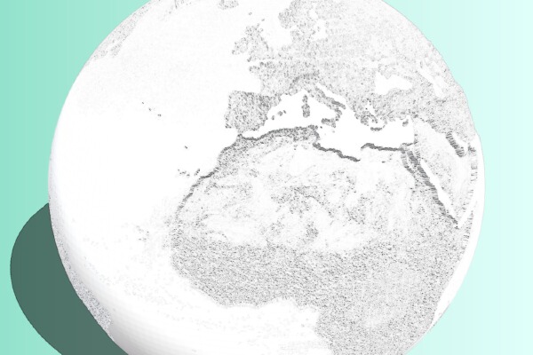 Lithophane - World Map (Ender3 maximum dimensions) | 3d print model