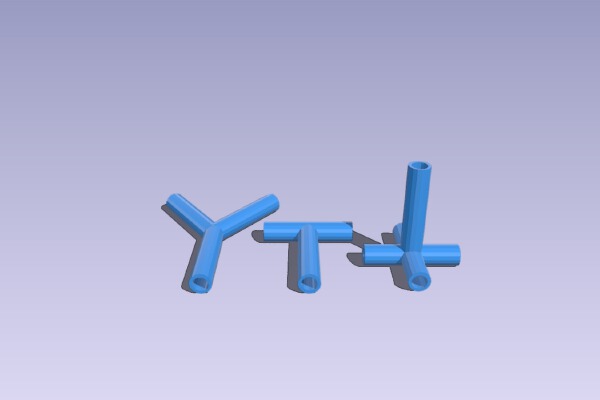 8mm Pipe T , Y & 4 way joiners | 3d print model