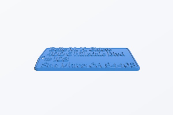 Belle Tag Address | 3d print model